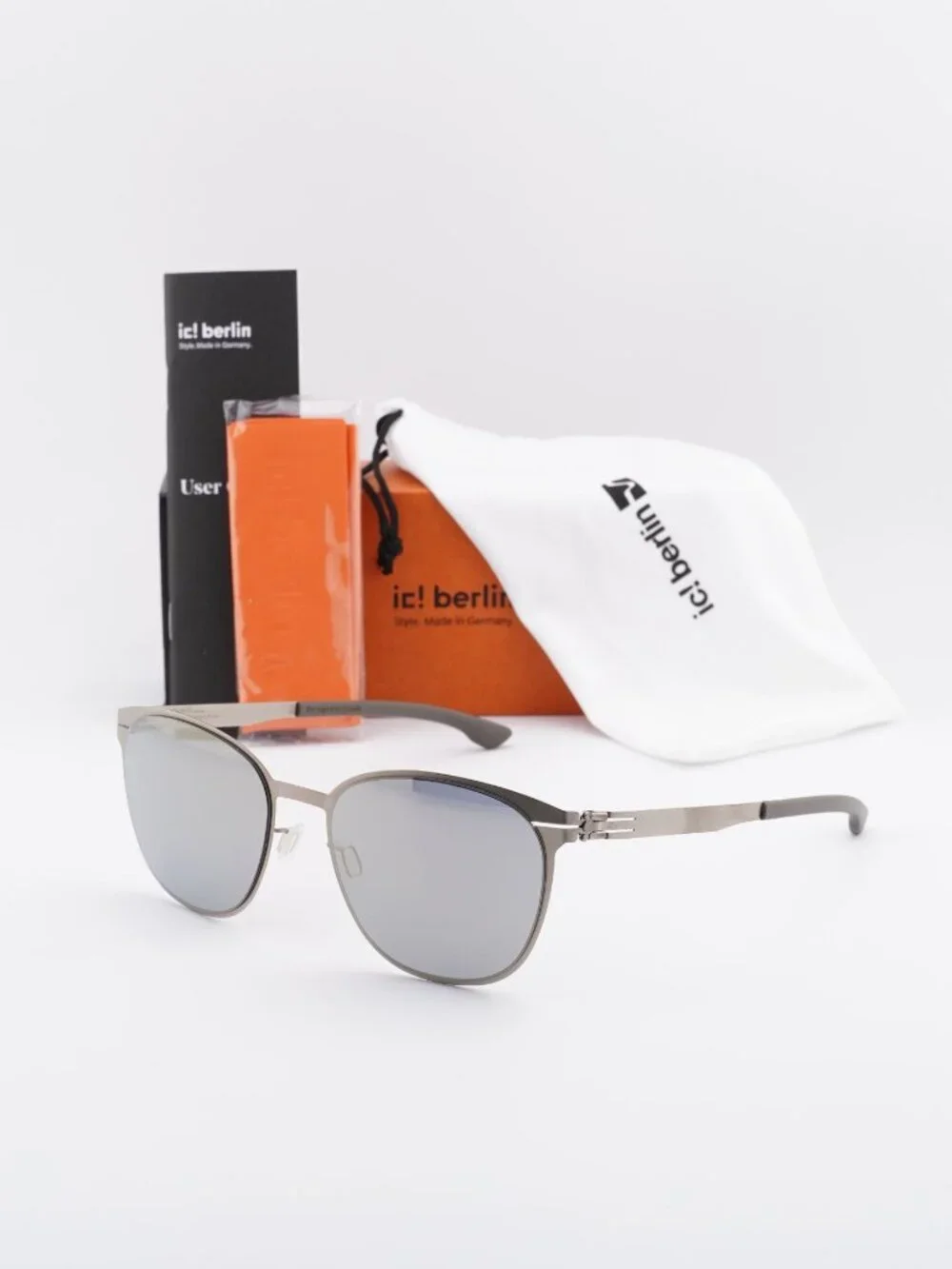 Ic! Berlin ANDREA R. M1444 030 Round Sunglasses Bronze / Silver Mirror